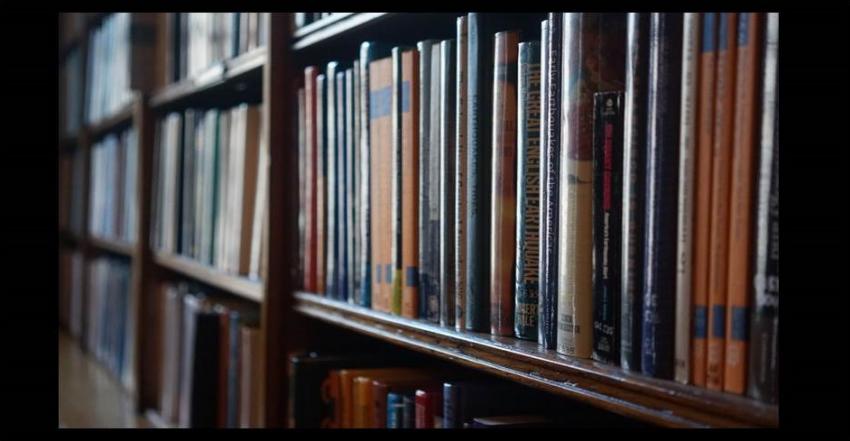 Books on the shelf in the RAS library