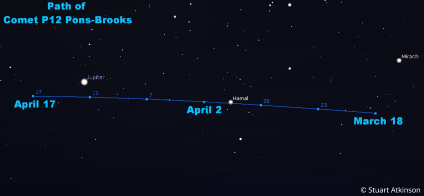 Finder chart for the comet Pons-Brooks