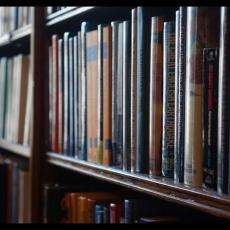 Books on the shelf in the RAS library