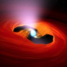 Artist's impression of an ultra-luminous X-ray pulsar