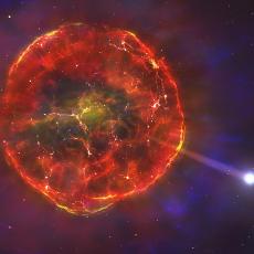 Artist's impression of a supernova ejecting its star