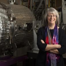 Professor Gillian Wright in the workshops at the UK Astronomy Technology Centre, Edinburgh