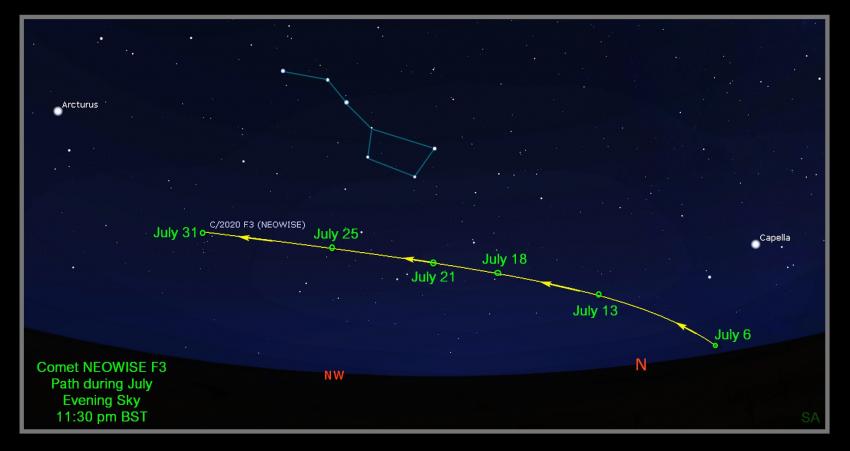 Finder chart for Comet F3 2020 (NEOWISE)